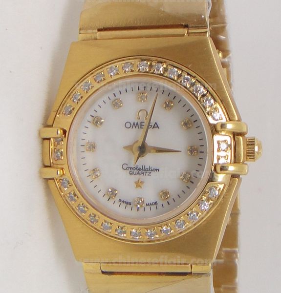 Replica Omega Constellation All Gold diamond Ladies Watch